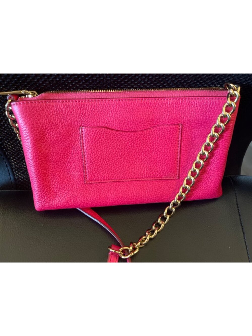 Coach Bright Pink Pebbled Leather Crossbody Purse Adjustable Strap - Picture 2 of 8